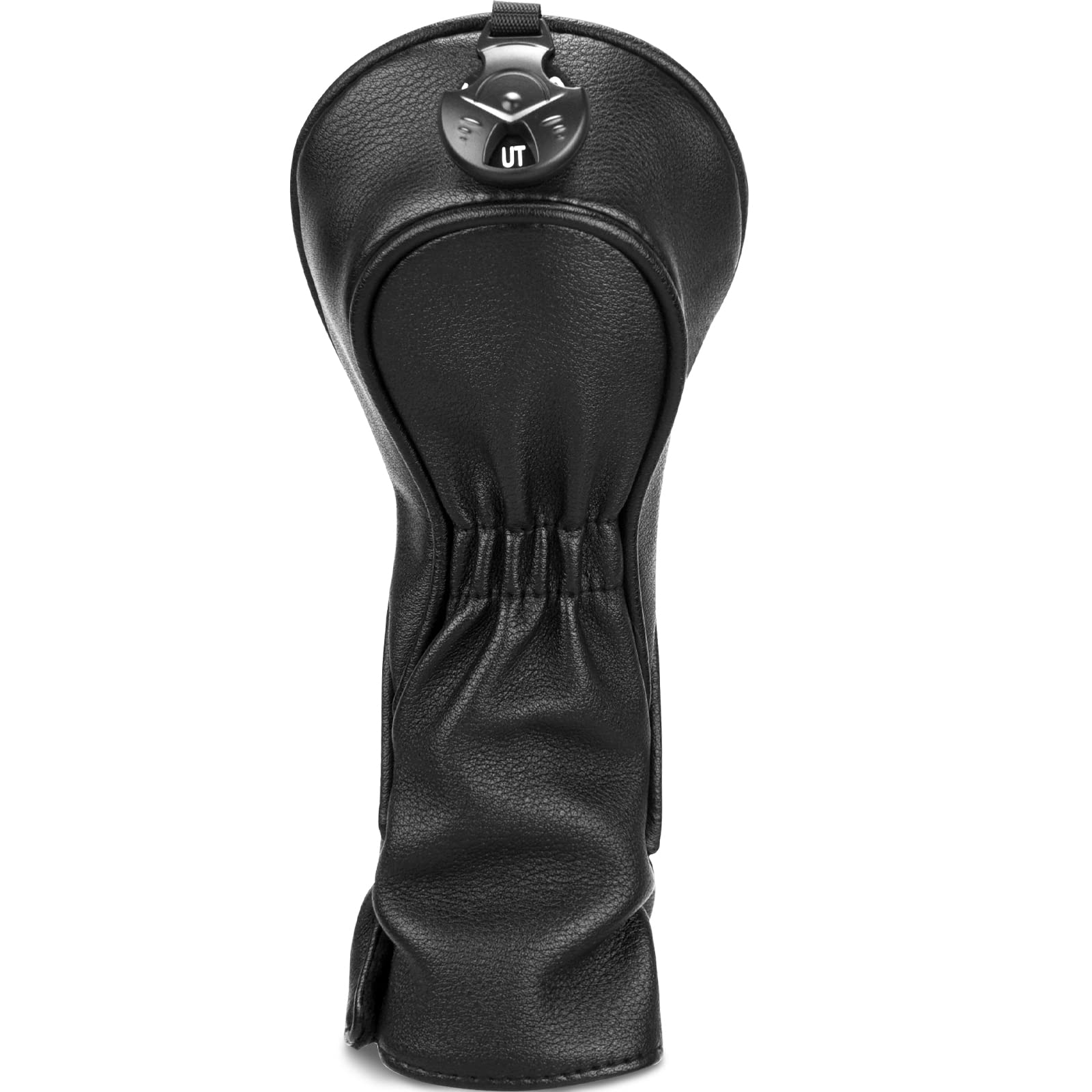 Golf Club Head covers Hybrid Utility Rescue with Interchangeable Number Tag 23456 UT Black PU Leather Elastic Closure