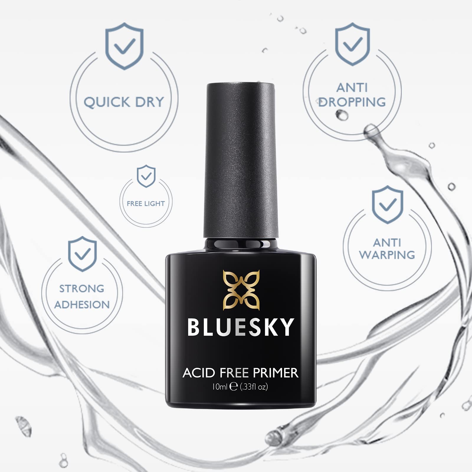 Bluesky Nail Primer For Gel Nails, Acid Free Gel Nail Prep Bonder, Strong Gel Polish Adhesion, Prevents Gel Nail Polish Lifting & Peeling, 10ml