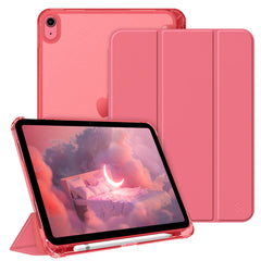 FINTIE Case Compatible with iPad 10th Generation (2022) 10.9 Inch, Ultra Slim Protective Cover with Matte Back Shell with Pencil Holder, Auto Wake Sleep, Pink