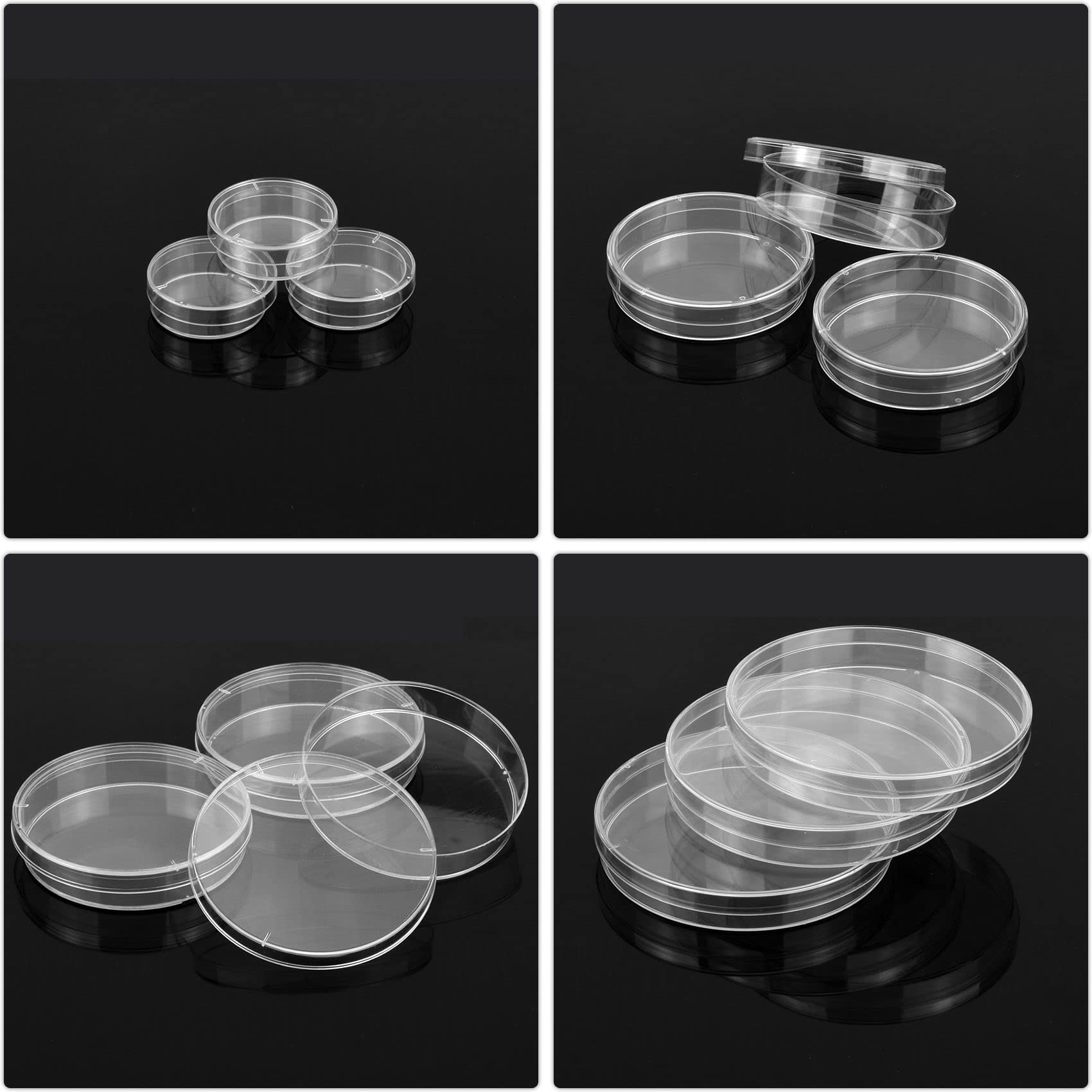 5 Pcs Plastic Petri Dish, Sterile Bacterial Culture Dish, Laboratory Plant Cell Tissue Petri Dish Accessories for Lab Supplies, School Science Equipment (Plastic-70mm-5Pcs)