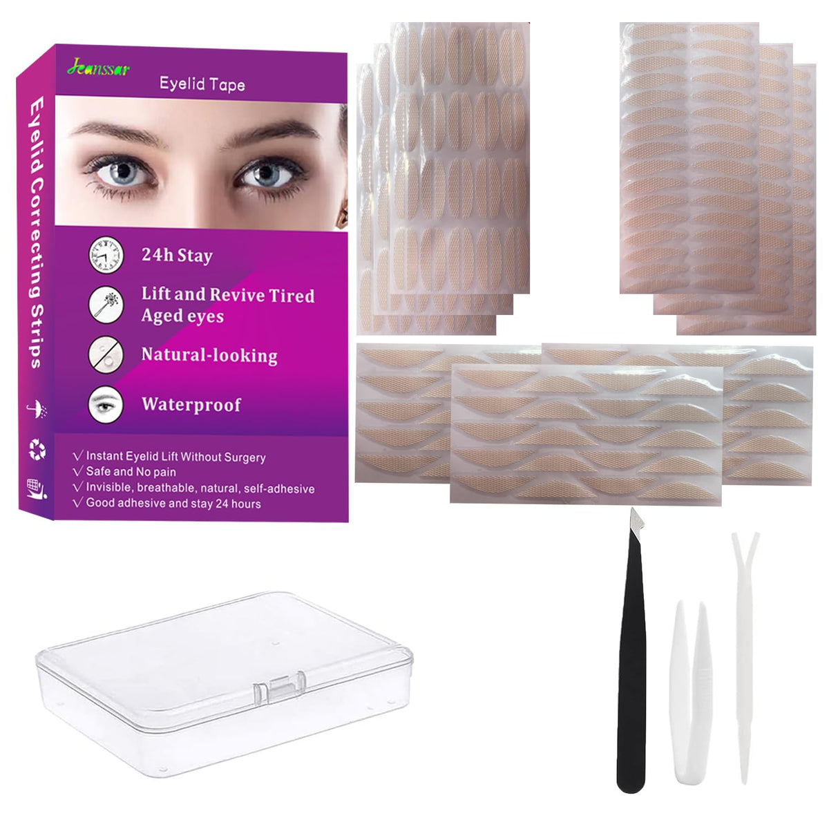 Invisible Water Eyelid Tape 920 Pcs, Double Eyelid Tape for Hooded Eyes Invisible, Instant Eye Lift Without Surgery, Perfect for Uneven Mono-Eyelids, Large Size