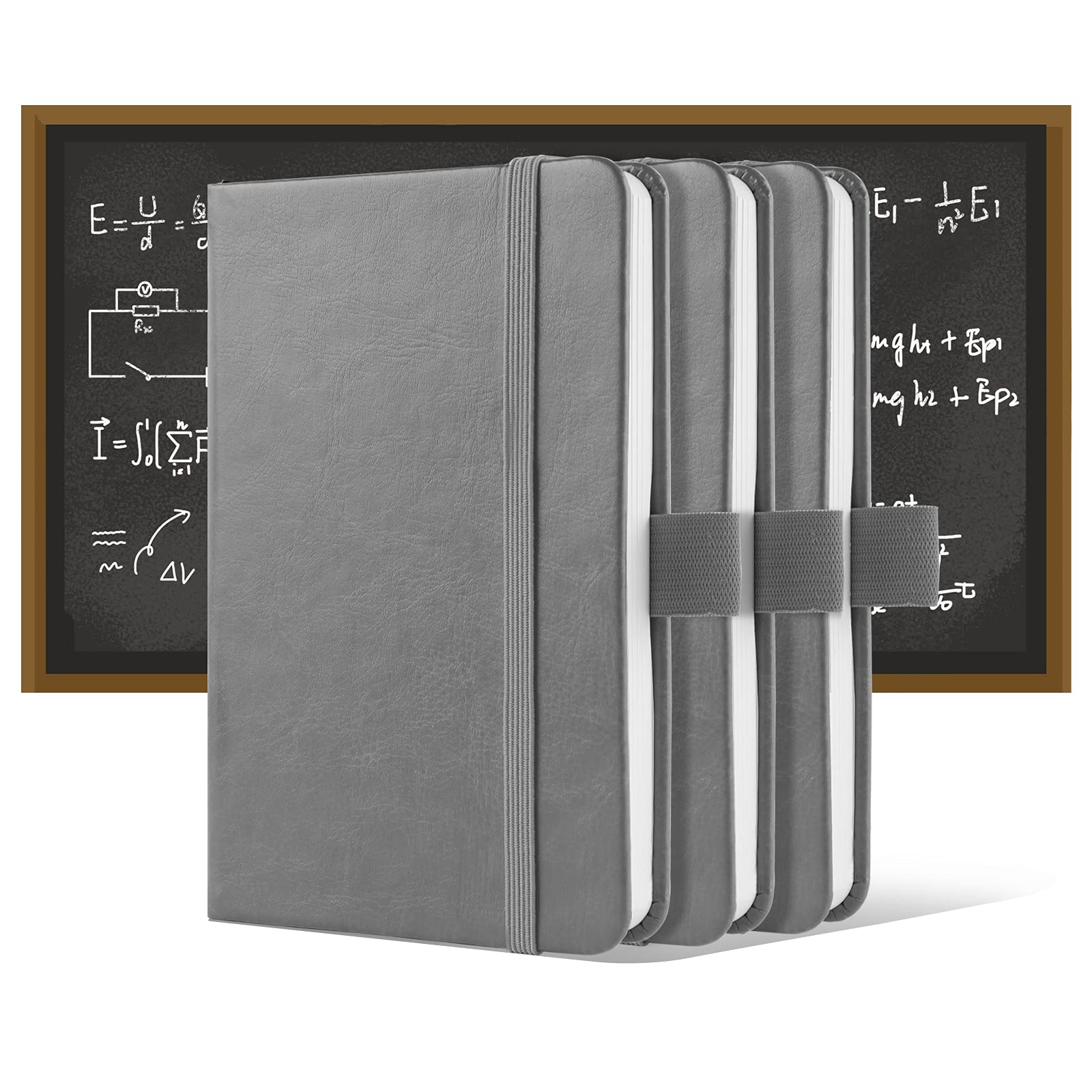 A6 Notebooks, Pocket Notebook Small Notebook Note Pads Hardback Notebook A6 Small Notepad Journal 200 Pages(100 Sheets)-Gray