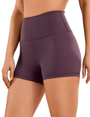 CRZ YOGA Women's Naked Feeling Gym Shorts - 3'' High Waisted Cycling Shorts Yoga Workout Running Spandex Shorts Arctic Plum 8