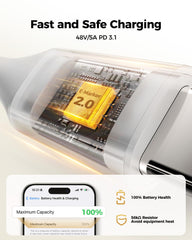 Silkland 240W C to C Charger Cable Fast Charge 48V/5A 2M, 100W PD 3.1&QC 4.0, USB C to USB C Charger Cable for iPhone 15/Pro/Pro Max, Samsung S23 Ultra/A14/S23/A54, MacBook Pro, iPad Pro, Pixel 8/Pro