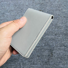 Hibate Genuine Leather Oyster Card Holder Bus Travel Pass Holders - Grey