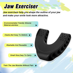 RUIZHI Jaw Exerciser, Jaw Shark Jaw Exerciser for Jawline Shaper, jawshark, Jaw Trainer for Double Chin Removal & Enhancing Chiselled Jawline Jawz, Jawline Exerciser Chew for Men and Women(Black)