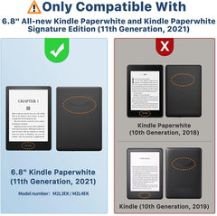 Clear Case for 6.8 inches All-New Kindle Paperwhite (11th Generation-2021) and Kindle Paperwhite Signature Edition,Lightweight Silicone Thin Slim Rubber TPU Back Cover - Transparent