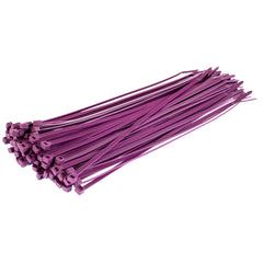 Gocableties Purple Cable Ties, 300mm x 3.6mm, Pack of 100, 12” Premium Nylon Zip Ties, Multi-Purpose Plastic Tie Wraps, Secure Self-Locking Mechanism, for Home, Garden, Office and DIY