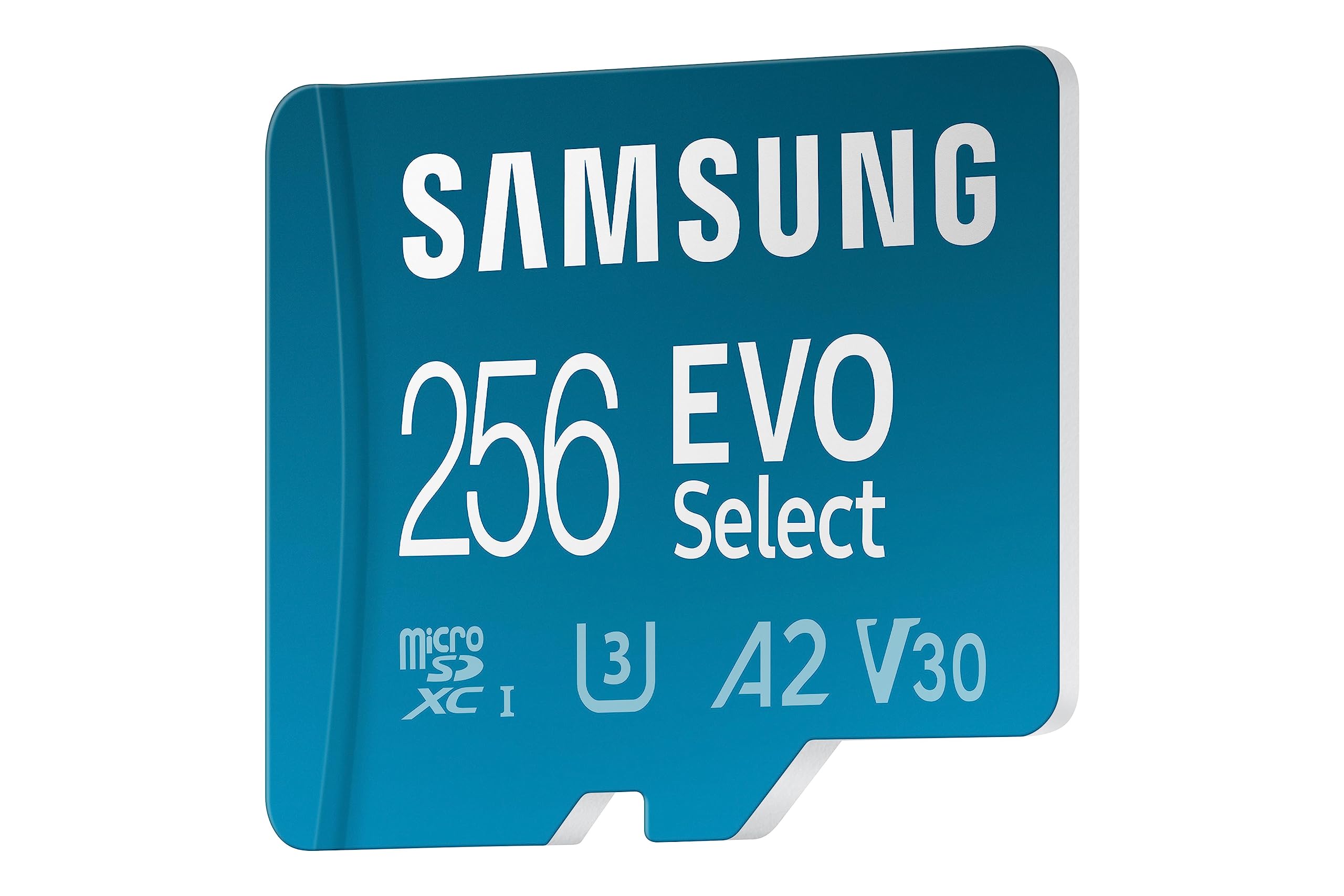 Samsung EVO Select 256GB microSDXC UHS-I U3 130MB/s Full HD and 4K UHD Memory Card inc. SD-Adapter (MB-ME256KA/EU), Blue