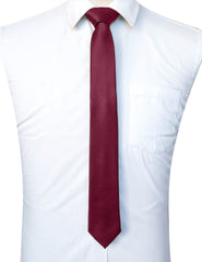 RBOCOTT 2.4“ Maroon Skinny Tie Business Wedding Slim Necktie for Men(6cm)