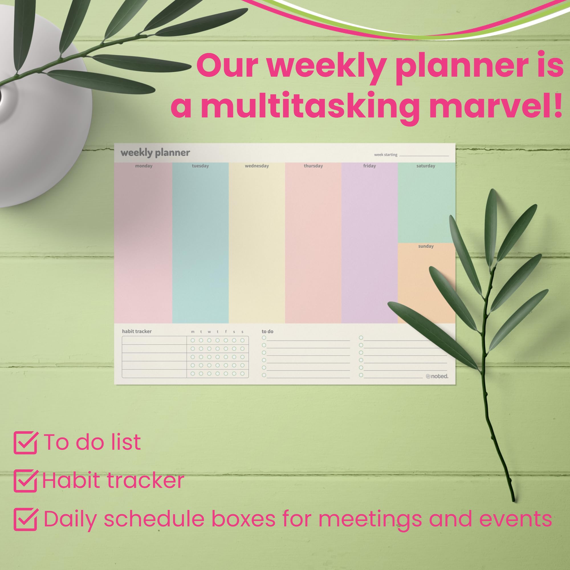 Weekly Planner Pad with To Do and Habit Tracker (A4 Weekly Planner)