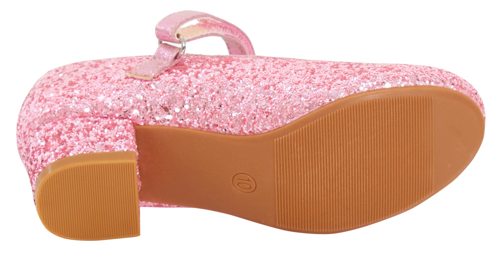 Lora Dora Girls Faux Leather Party Shoes Pink Glitter 1 UK