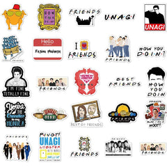 Friends TV Show Merchandise Fans Stickers for Laptop Water Bottle Luggage Snowboard Bicycle Skateboard Decal for Kids Teens Adult Waterproof Aesthetic Stickers