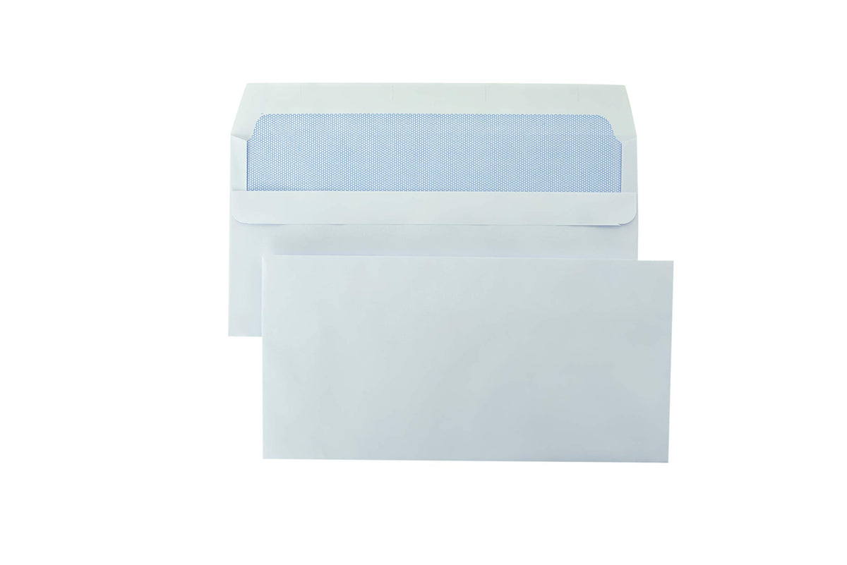 SmithPackaging 100 GSM Peel and Seal Wallet 25 Envelopes, 110 mm Length x 220 mm Width, White