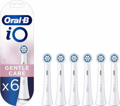 Oral-B iO Gentle Care Electric Toothbrush Head, Twisted & Angled Bristles for Deeper Plaque Removal, Pack of 6 Toothbrush Heads, Suitable for Mailbox, White