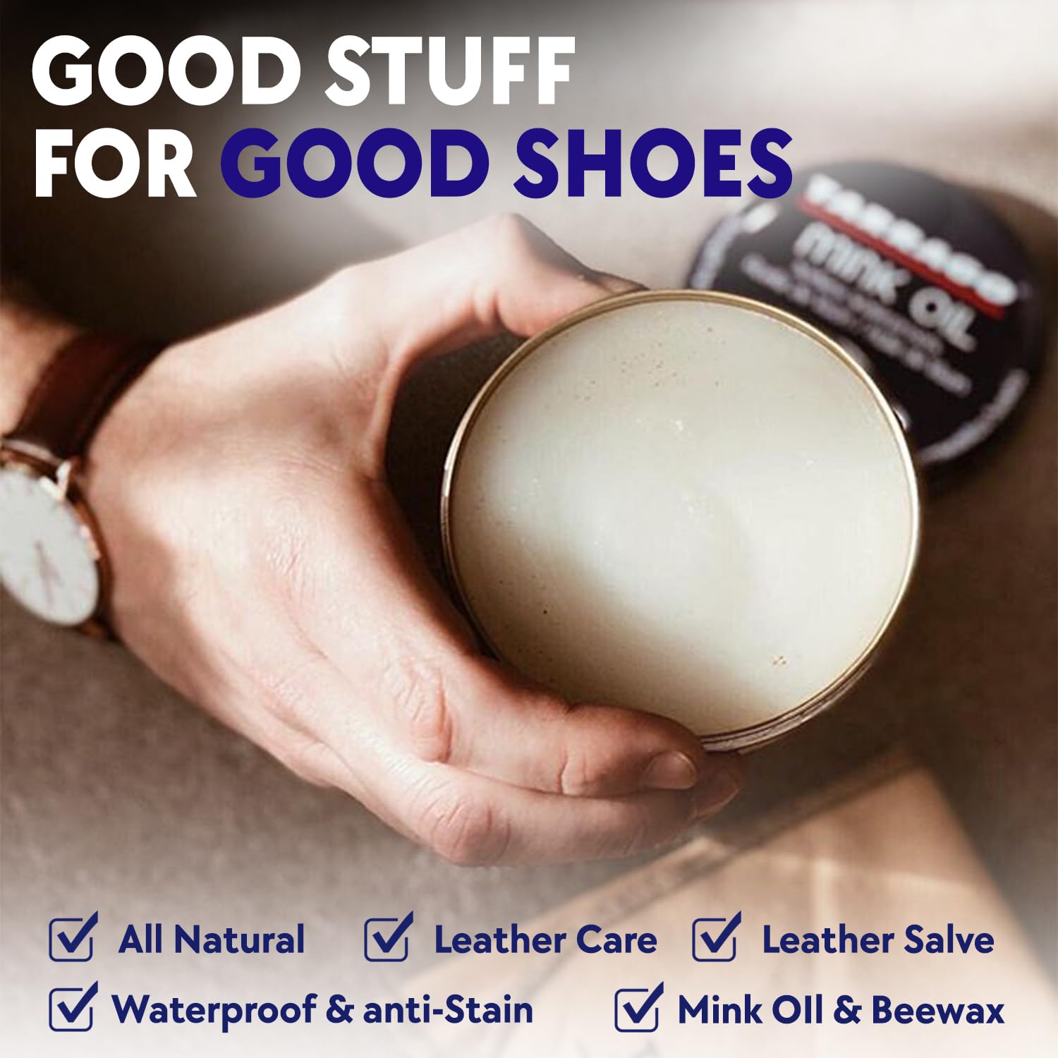 Tarrago Mink Oil 100 ml   Mink Oil Enriched Grease for Leather Goods   Filler Paste for Repairing All Types of Footwear On Leather Surfaces   Perfect for Leather and Textile Surfaces