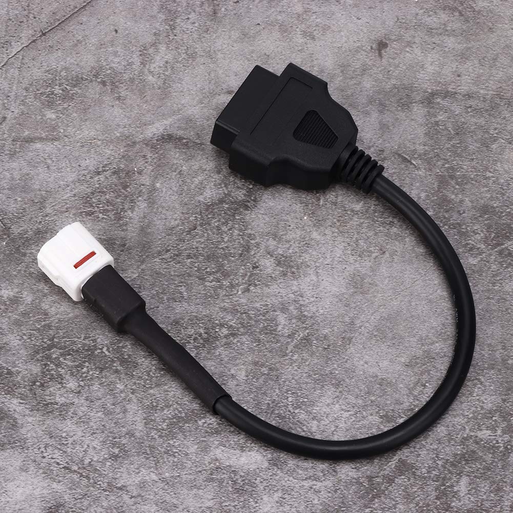 Akozon OBD2 Cable Connector, 4 Pin to OBD2 Fault Code Reader Motorcycle Scanner Diagnostic Cable Fit for Yamaha