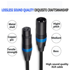 XLR Cable - Male to Female,For microphone,PA,Amplifier, Mixing Desk,Audio interface,instrument,DJ,DMX,powered Speaker System,stage lighting, balanced XLR, mic cable,Nylong Braided/PVC