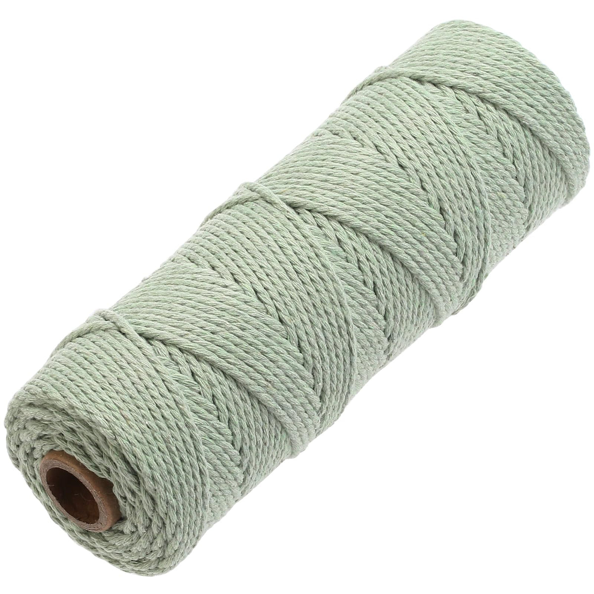 GOHOF Macrame Cord 2mm x 100m Premium Cotton Macrame Rope, 3 Strand Twisted Soft Cotton Cord, One of The Most Perfect Materials for Macrame Art, Cotton String Without Chemicals (Pea Green)