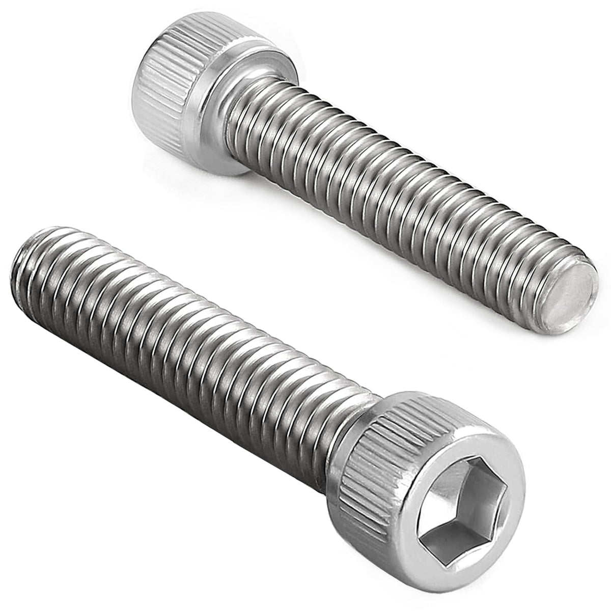 AMLOOPH M6 Screws, M6 X 60mm Allen Socket Head Cap Screws/Bolts - 6mm Diameter Fully Threaded M6 Bolts 60mm A2 Stainless Steel Long Hex Socket Bolt M6 Coarse (Pack Of 10）