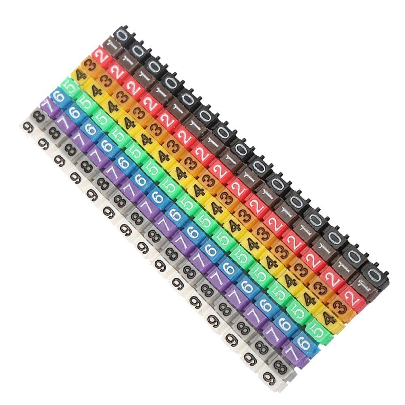 Wire Numbering Marker Plastic Wire Cable Marker Clip-On Design Cable Marker Tube Colorful for Marking the Color-Coded Cables(150Pcs 1.5mm²)