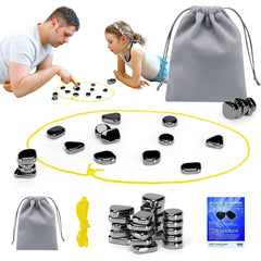 Magnetic Chess Game, Logic Training Board Game for Kids, Adults Chess Set with 20 Magnetic Pieces, 1Rope, 1Gameplay Manual, and 1 Pouch, Perfect for Family Gatherings and Travel