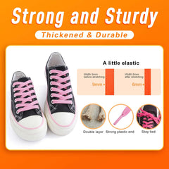 VSUDO 140 cm Double Layer Flat Light Pink Shoe Laces for Trainers, 8mm Wide Pink Laces for Trainers, Light Pink Trainers Laces, Sneakers Light Pink Shoe Laces for Women or Men (1Pair-Light Pink-140cm)