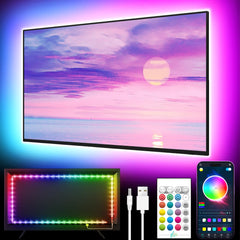 GIPOYENT TV Light Strip, 5M TV Backlight, for 45-75 Inch TV, Music Sync LED TV Light with Bluetooth Function - RGB Color Changing Light Strip for Home Theater (16.4ft)