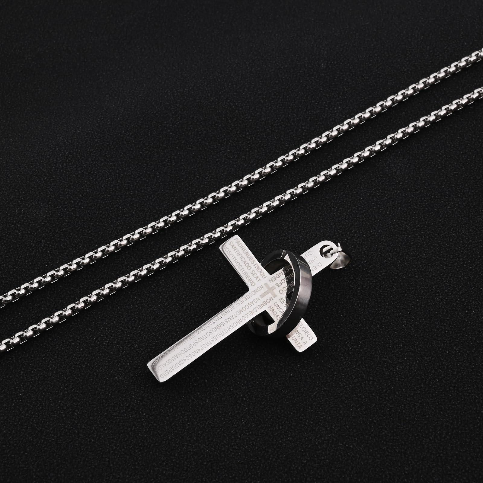 Silver Cross Necklace for Man Cross Pendant Chain Necklace for Women Handmade Necklaces for Gift