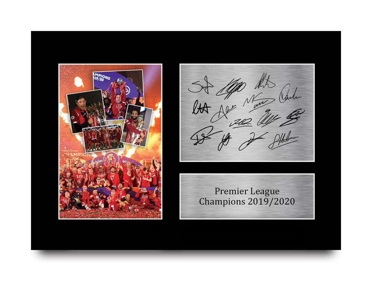 HWC Trading A4 Liverpool Premier League Champions 2019/2020 Gifts Printed Signed Autograph Pictures for Football Fans and Supporters - A4