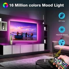 Mexllex LED TV Backlights for 43''-55'' TV with Remote App Control LED TV Backlight Color Changing RGB LED Strip USB Powered (APP Controland Remote)