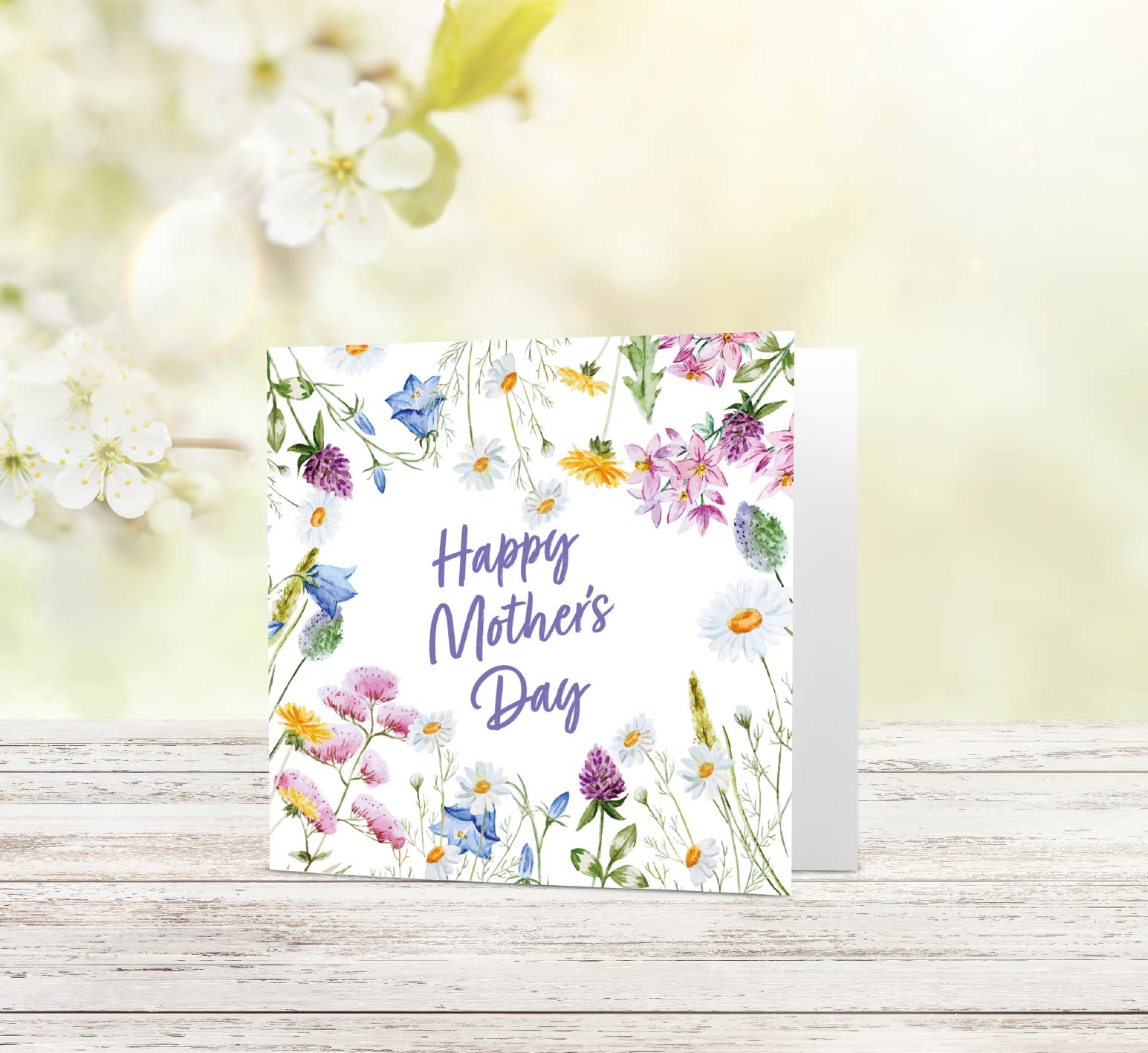 Absolutely Yours Mothers Day Card. Card for Mum. Flower Design with matching Envelope. 150x150mm. Ecofriendly. Printed and Packed in UK