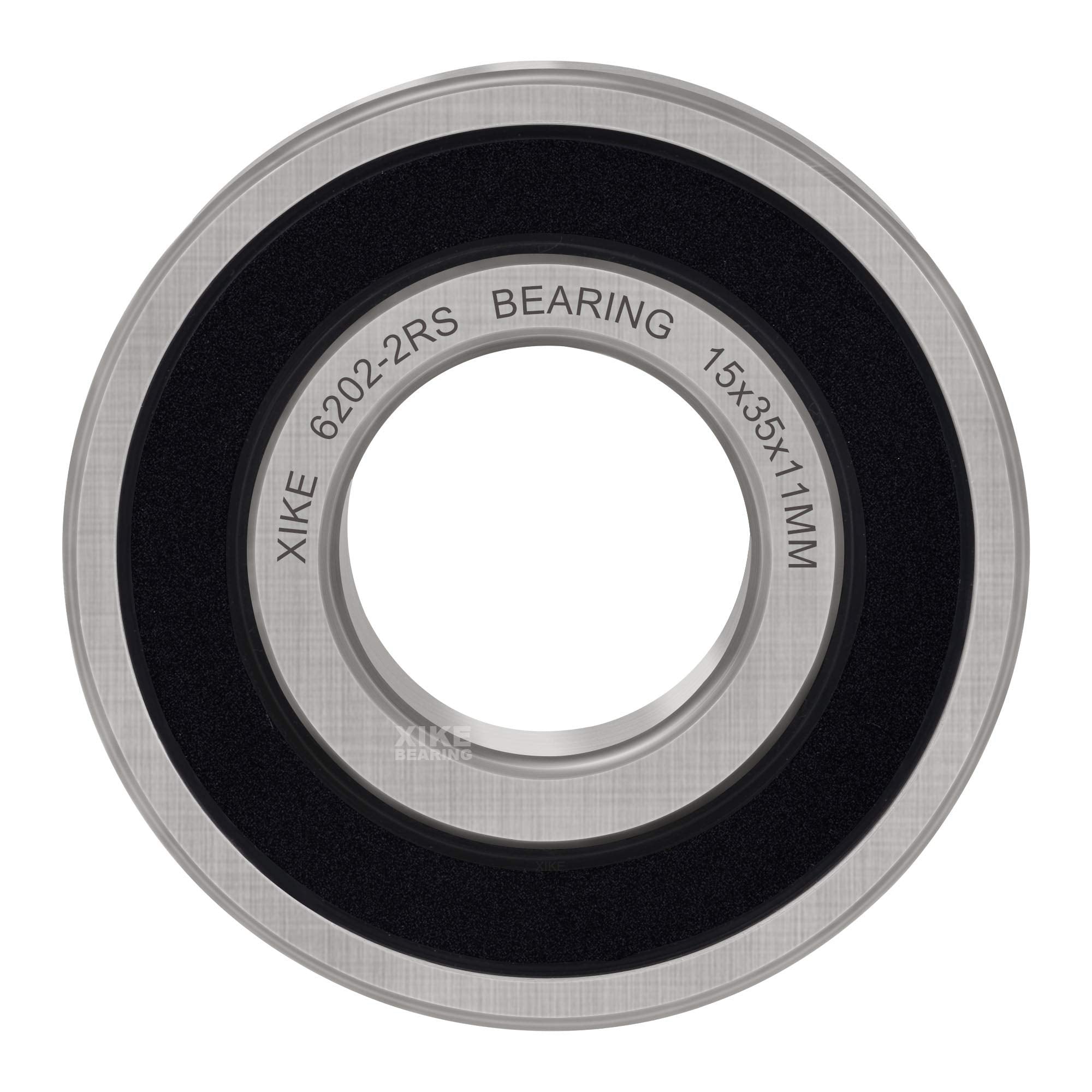 XIKE 4 pcs 6202-2RS Ball Bearings 15x35x11mm, Bearing Steel and Double Rubber Seals, Pre-Lubricated, 6202RS Deep Groove Ball Bearing with Shields.