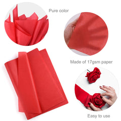 MIAHART 60 Sheets Valentine's Day Tissue Paper 50x35CM Red Gift Wrapping Paper Bulk for Valentine's Day DIY Crafts Birthday Wedding Packing Decoration