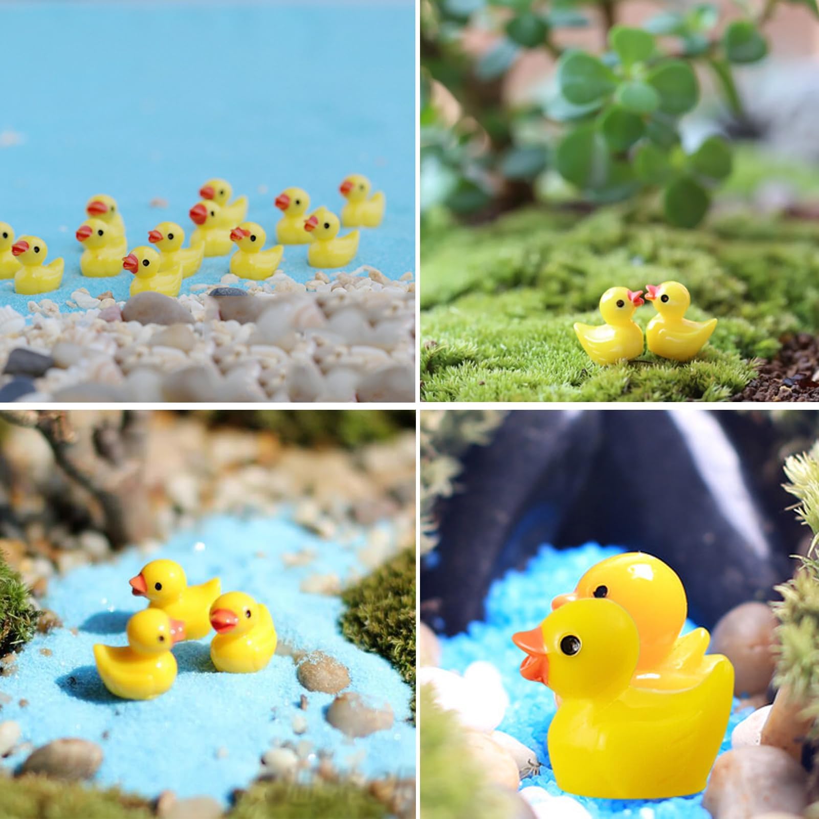 NOJGAC 120 Pcs Mini Ducks, Tiny Realistic Shape Resin Ducks Cute Miniature Toy, Bath Time Toys, Deracorations for Christmas Birthday Party Miniature Figures Micro Fairy Garden