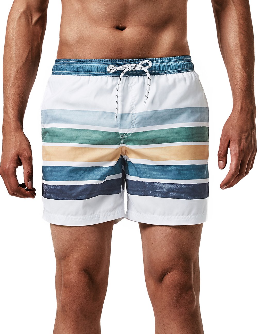 MaaMgic Men's Swim Trunks Quick Dry Casual Short with Pockets Fit Performance Surfing Wear, 3glm-1, Medium ( Waist:31''-33'' )