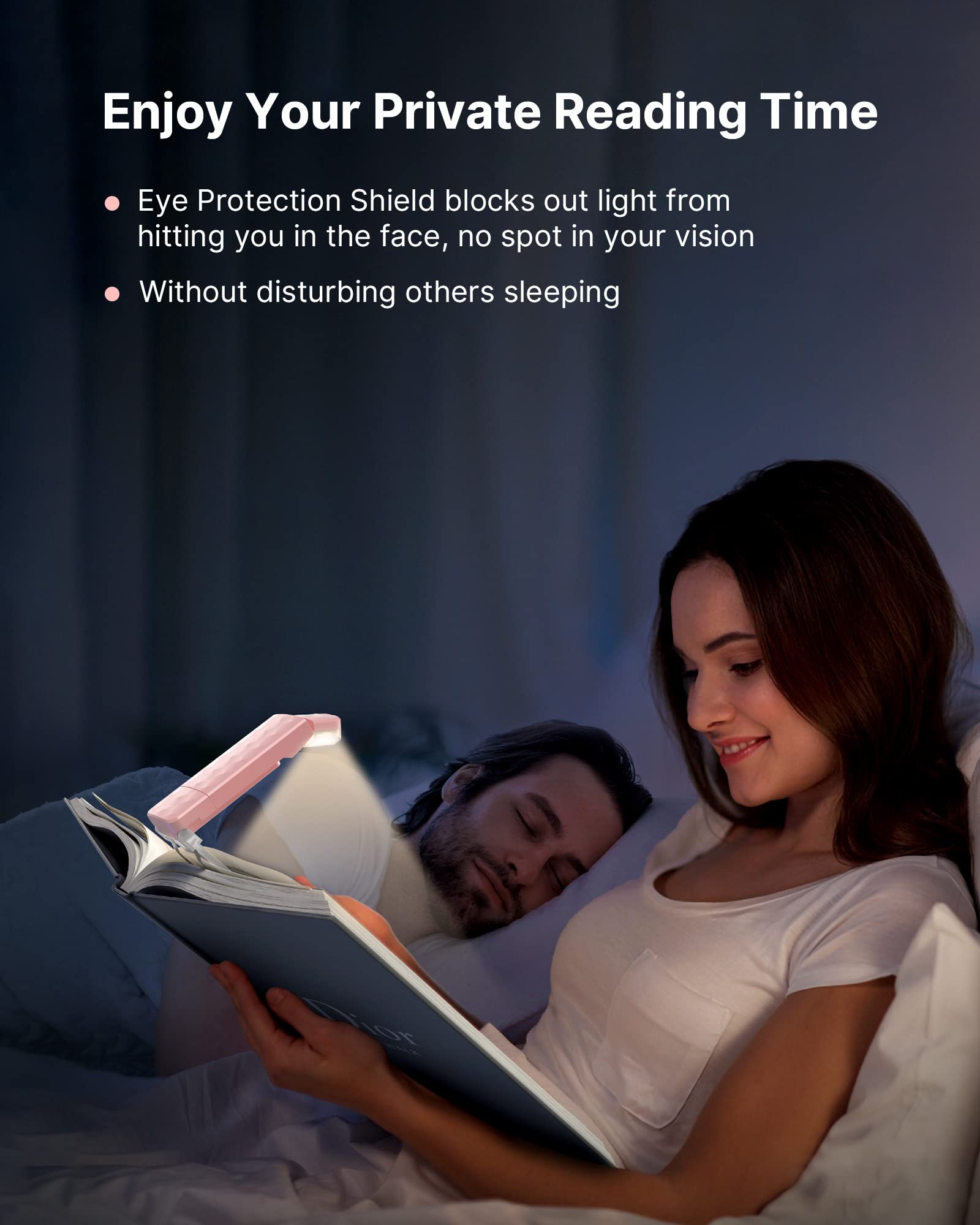 Mexllex Rechargeable Book Reading Light, Eye Caring Reading Light Clip on Book with 3 Colors Temperatures & 5 Brightness Levels, Portable LED Clip on Bookmark Lamp for Bookworms