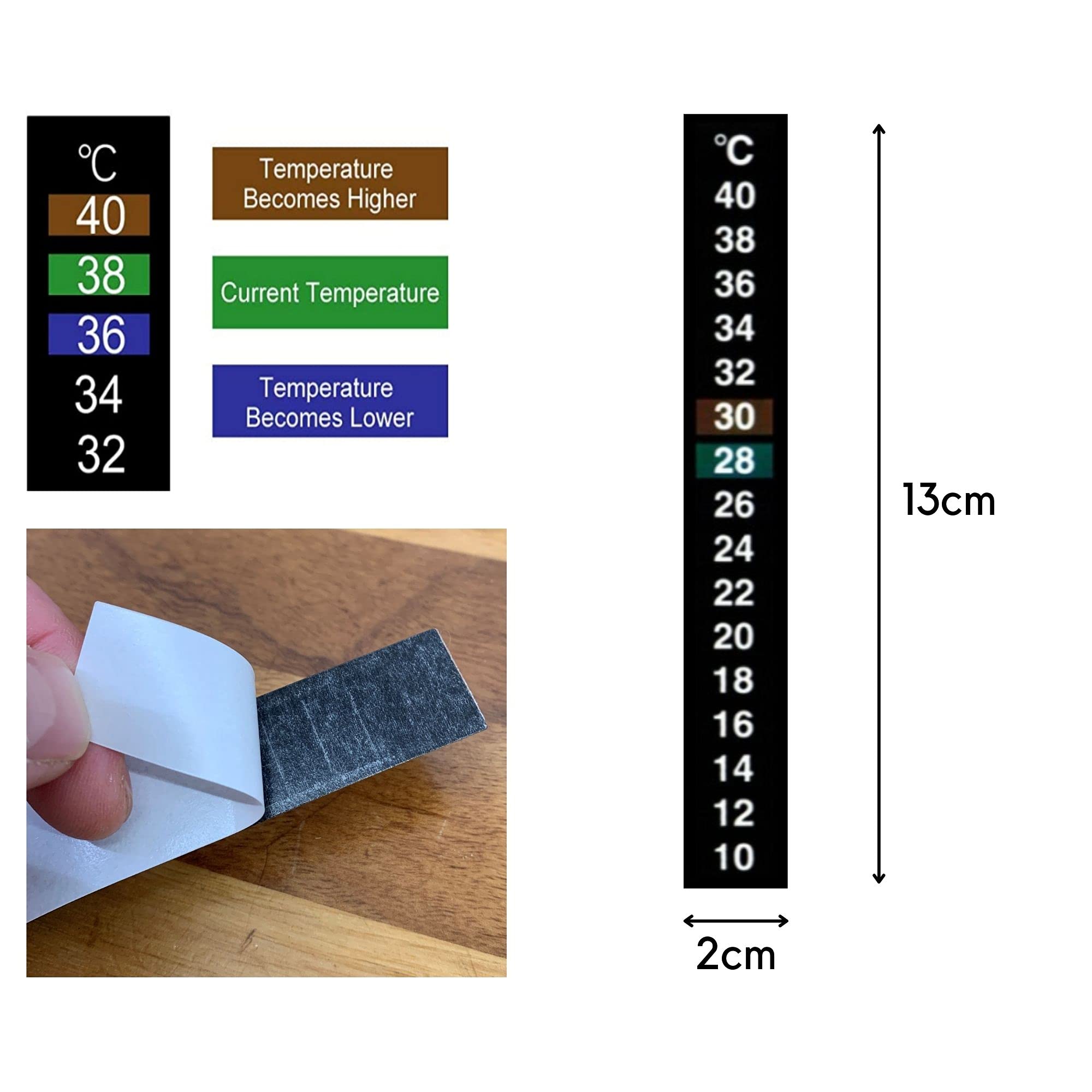 Brewing Mate 4PCS Stick On Adhesive LCD Thermometer Strip for Aquarium, Fish Tank or Home Brew Fermentation Temperature Control