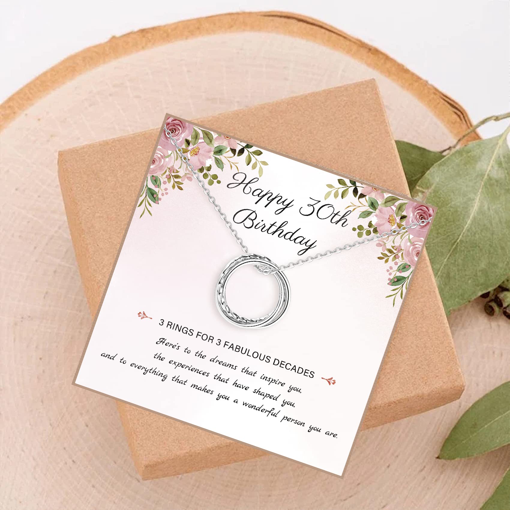 MOROTOLE 30th Birthday Gifts for Her 925 Sterling Silver Necklac 30th Birthday Card 30 Birthday Gifts for Women Mother's Day Presents for Mom Necklace Birthday Gift for Grandma