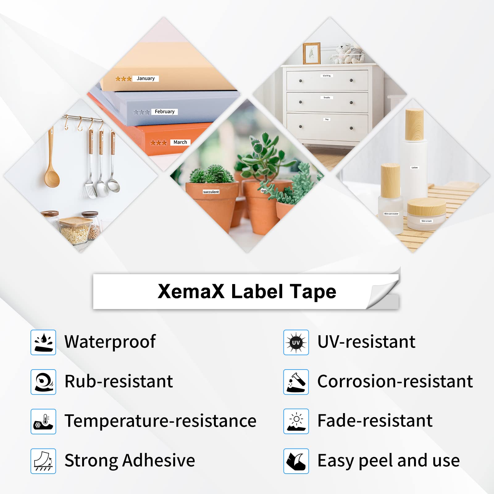 3X XemaX Label Tape Compatible for Brother Label Printer Tape 12mm TZe-231 P-Touch Label Tape Cassette for Brother P-Touch Labeller PT-E110 H100R H110 H101C H108 E100 H100LB H105, Black on White