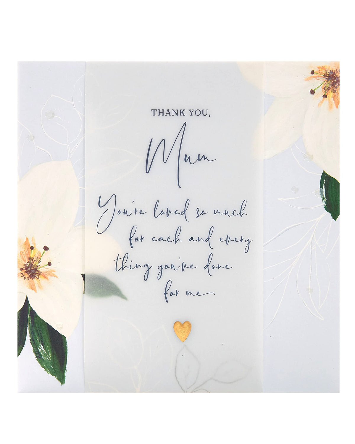 UK Greetings Mother's Day Card With Envelope - Light Flower Design,210x210mm