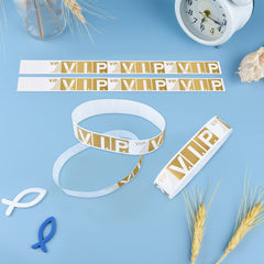 ASTARON Paper VIP Wristbands for Events 300 Pcs Gold Event Wristbands Waterproof Bracelets VIP Wristbands for Nightclubs Waterparks Lightweight Concert Wristbands