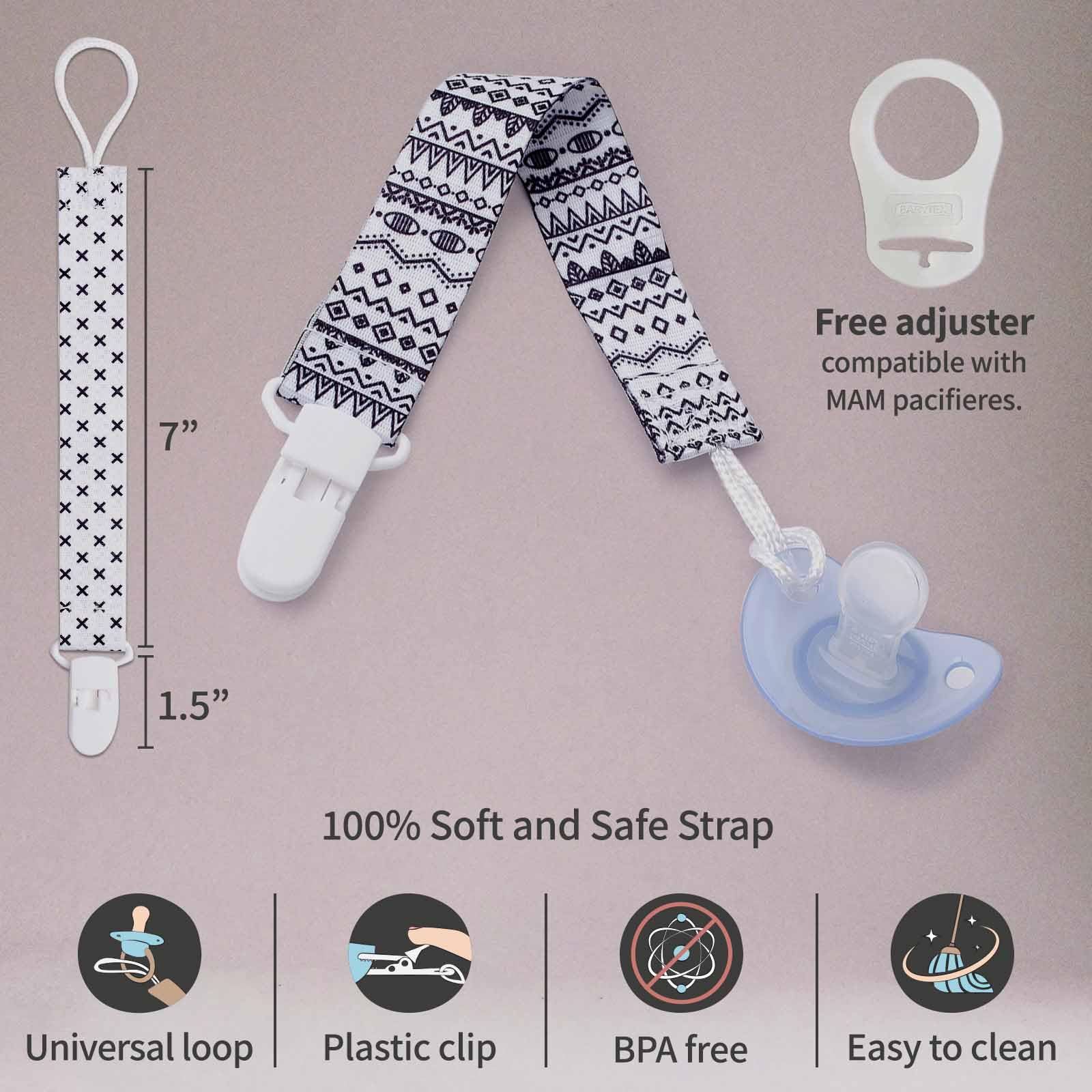 PUTSKA Dummy Pacifier Clips for Boys and Girls