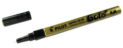 Pilot Super Colour Fine Marker Bullet 3.0 mm Tip - Gold, Box of 12