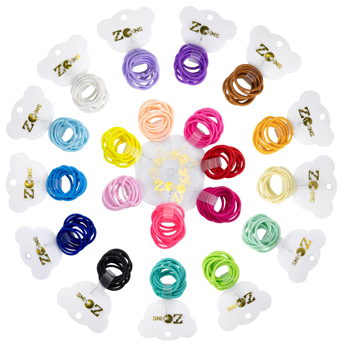 ZCOINS 200pcs Hair Bands Hair Bobbles Hair Ties Hair Accessories Hairbands 2mm tiny Hairbands Hair Elastics Ponytail Holders for baby Kids Girls Women (Multicolor)