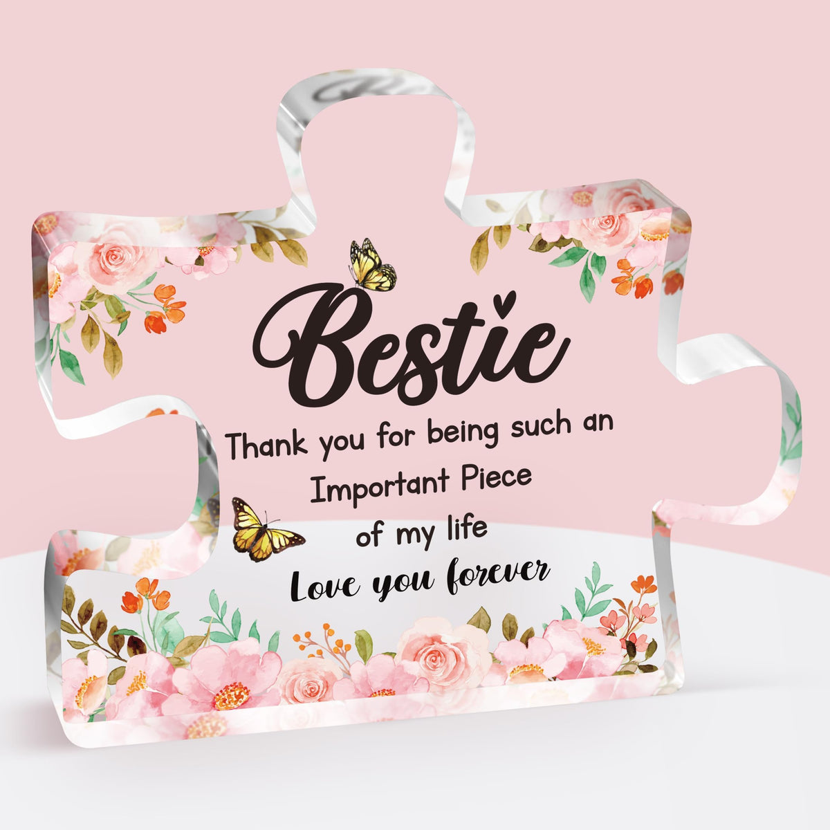 Bestie Gifts - Acrylic Puzzle Block for Women, Bestie Gifts for Women, Work Bestie Gifts for Friends, Friendship Gifts for Women, Best Friend Birthday Gifts for Women Friends