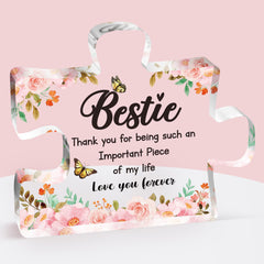 Bestie Gifts - Acrylic Puzzle Block for Women, Bestie Gifts for Women, Work Bestie Gifts for Friends, Friendship Gifts for Women, Best Friend Birthday Gifts for Women Friends