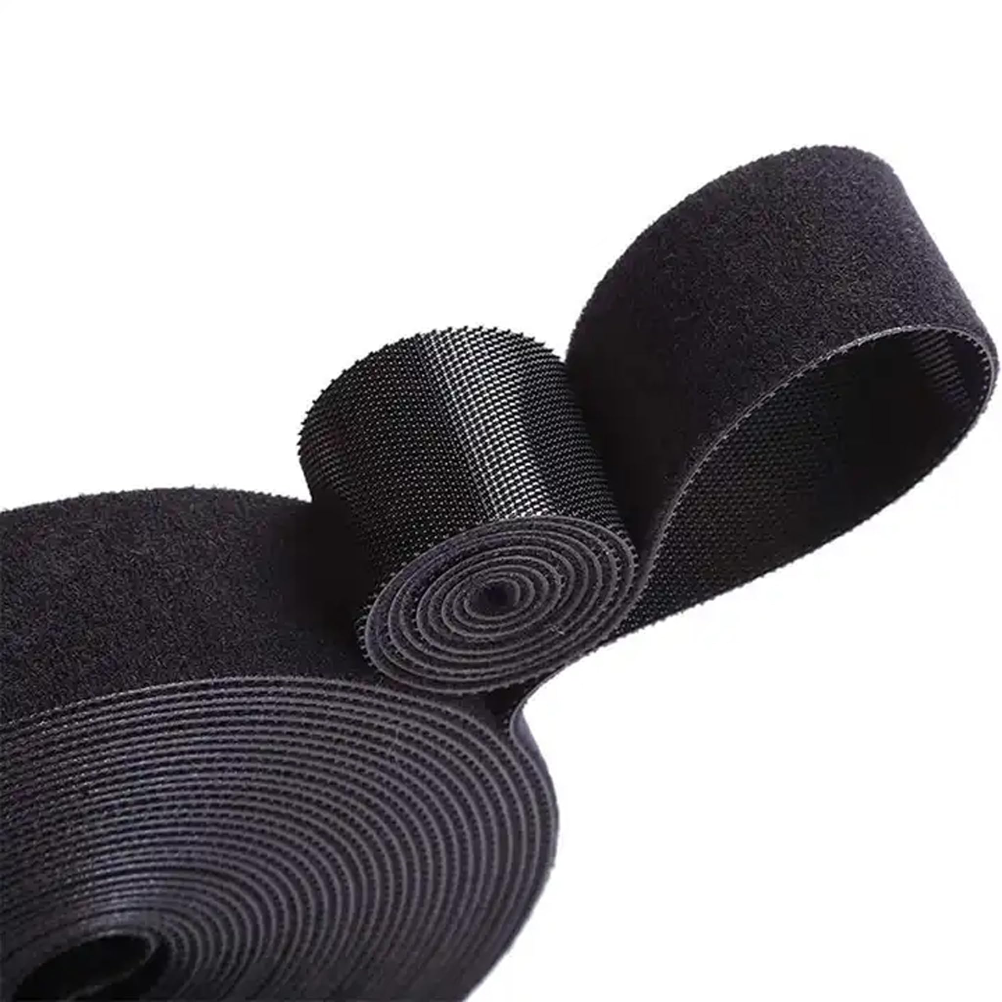 Boulton Hook and Loop Tape   Self-Wrap Hook & Loop Tape in Black   Fastening Tape Self Gripping Cable Ties Reusable Cable Tie Straps for Cable Management   Velcro Hook and Loop Tape (2 Metre Roll)