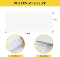 fowong Insect Mesh Curtain, 90cm (W) x 225cm (L) Durable Polyester Netting Fabric Window Screen Mesh for Windows, Anti-Pollen Fabric for Air Fresh High Density Dust-Proof ＆Waterproof Net, White