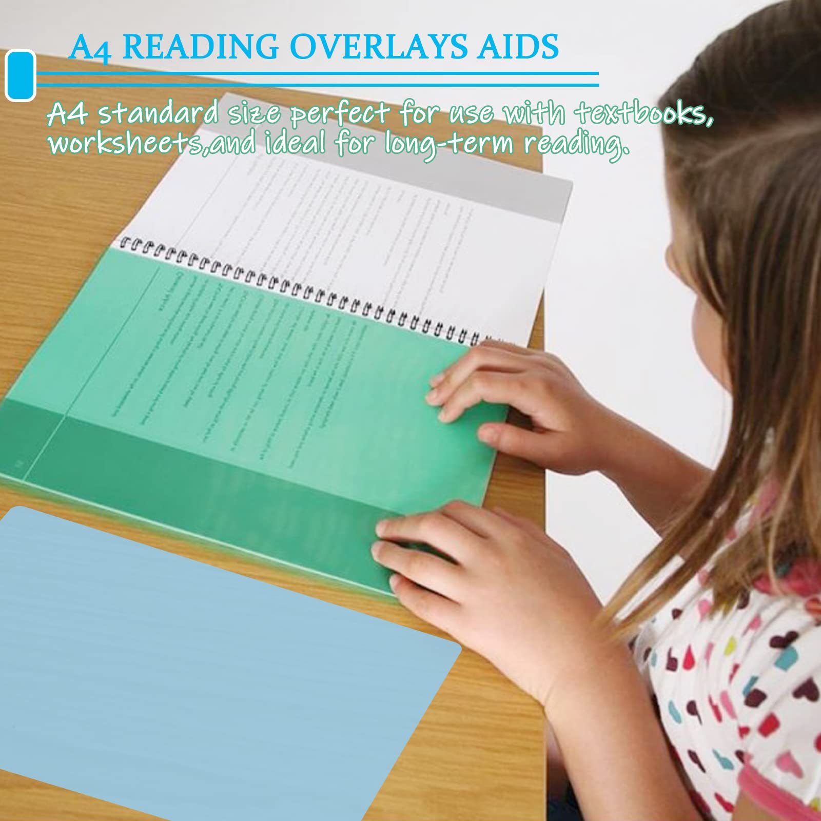 Wendergo 8x A4 Colour Overlays for Dyslexia, Dyslexia Reading Overlays Aid, Light Coloured Plastic Guided Reading Overlays for Dyslexia, ADHD, Irlens Syndrome, Reduce Visual Stress